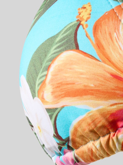 Productfoto, Bikini-Oberteil im Allover-Look Modell 'CRICO MOOREA' van Banana Moon, kleurrijke bloemenprint, materiaal-mix met stretch, aansluitende fit, dames neckholder, vetersluiting