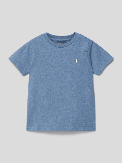 Polo Ralph Lauren Kids T-shirt met labelstitching Rookblauw - 1