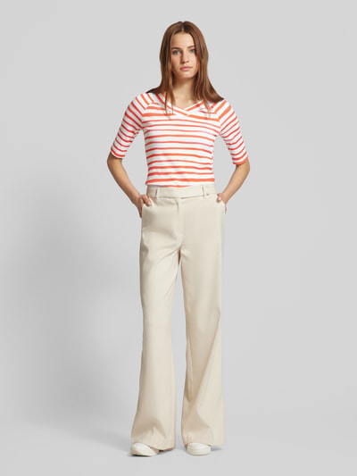 Marc Cain T-shirt w paski Czerwony 1