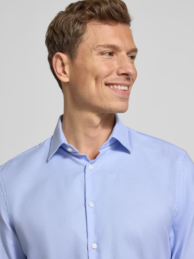 Jake*s Slim fit zakelijk overhemd van katoen met kentkraag Bleu - 3