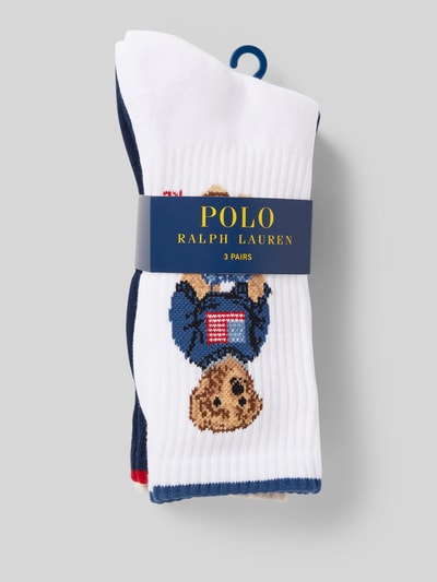 Polo Ralph Lauren Sokken met labeldetail in een set van 3 paar Marineblauw - 3