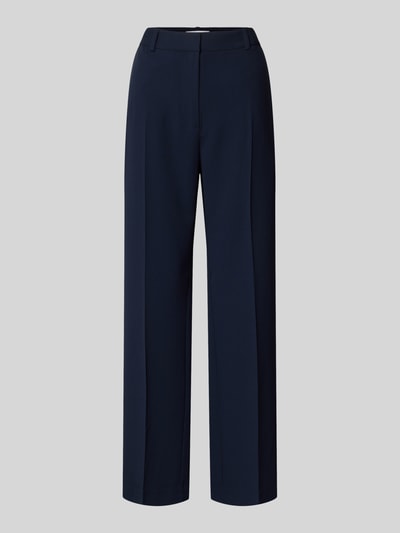 Produktfoto, Hose mit Bügelfalten Modell 'LARA' von Samsøe Samsøe, granatowy kolor, krój regular fit, Szerokość w rozmiarze S 39 cm, długość nogawki wewnętrznej 85 cm, tylne kieszenie z lamówką, gładka tkanina