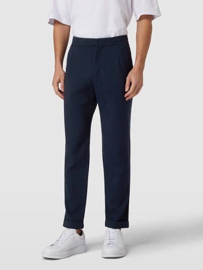 MCNEAL Tapered fit stoffen broek met structuurmotief Marineblauw - 4