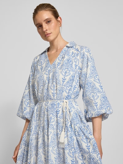 YAS Knielanges Kleid mit V-Ausschnitt Modell 'CINNI' Offwhite 3