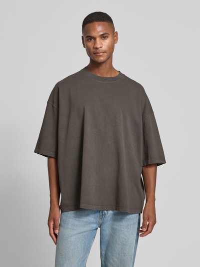 American Vintage Oversized T-shirt van puur katoen, model 'AFOMA' Middenbruin - 4