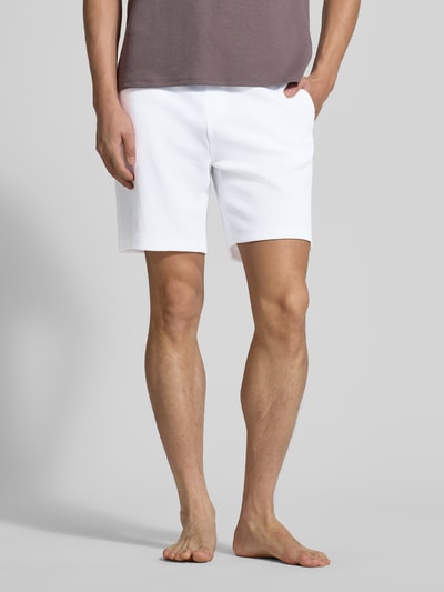 BOSS Regular Fit Sweatshorts aus Baumwoll-Mix Modell 'WAFFLE SHORTS' Weiss 4