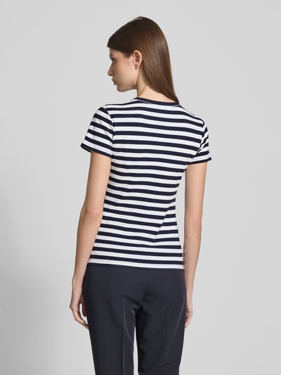 Christian Berg Woman T-Shirt in Ripp-Optik mit Rundhalsausschnitt Dunkelblau 5