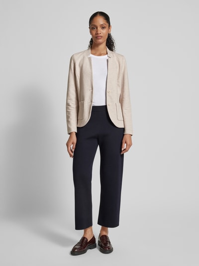 Tom Tailor Shaped Fit Blazer aus Baumwoll-Mix mit Ottoman-Struktur Beige 1