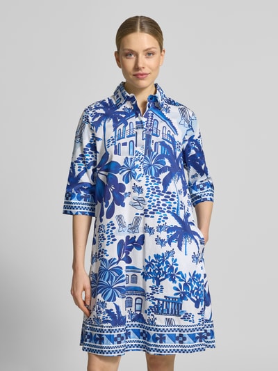 Christian Berg Woman Relaxed Fit Klein in Knielänge mit Allover-Motiv-Print Dunkelblau 4