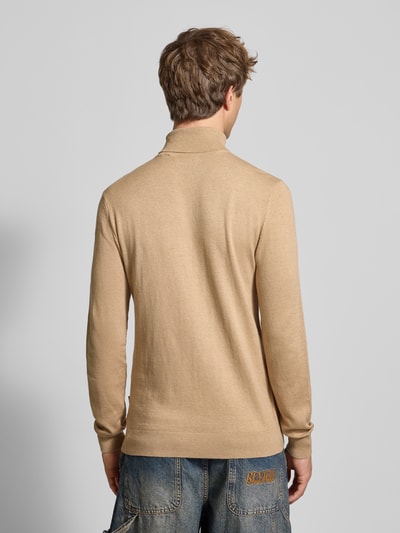 Blend Rollkragenpullover mit Label-Detail Modell 'BAGGE' Beige 5