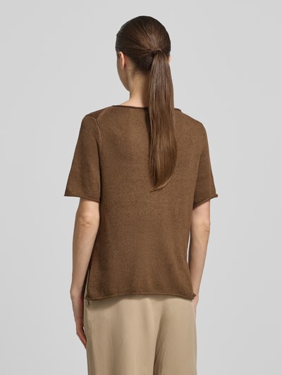 Marc O'Polo Regular Fit Pullover aus Baumwoll-Leinen-Mix Mittelbraun 5