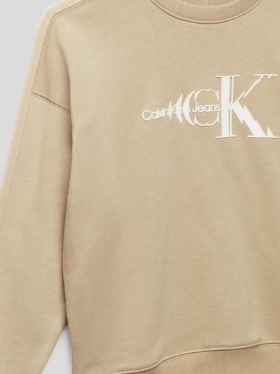 Calvin Klein Jeans Sweatshirt mit Label-Print Modell 'MONOGRAM' Sand 2