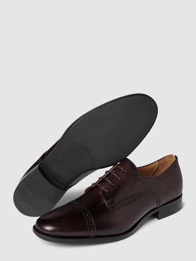 BOSS Derby schoenen van leer, model 'Colby' Donkerbruin - 4