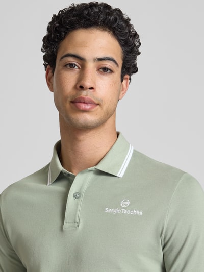Sergio Tacchini Slim Fit Poloshirt mit Logo-Stitching Modell 'Reed' Mint 3