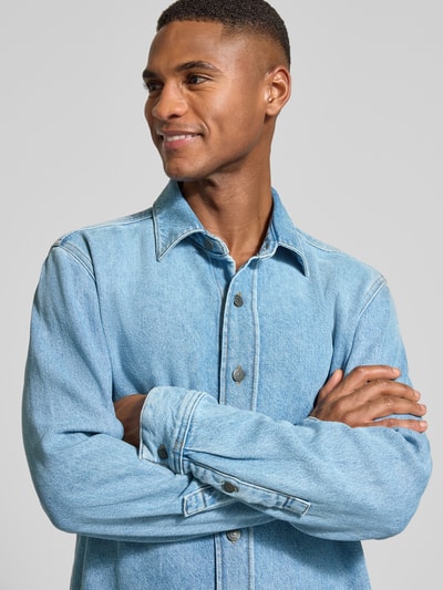 Marc O'Polo Regular Fit Freizeithemd aus Lyocell-Leinen-Baumwoll-Mix Jeansblau 3