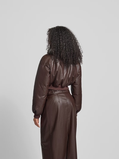 ROTATE Cropped Jacke mit Reißverschluss Mittelbraun 5