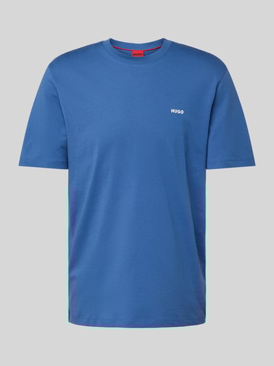 HUGO T-Shirt mit Label-Print Modell 'Dero' Dunkelblau 2