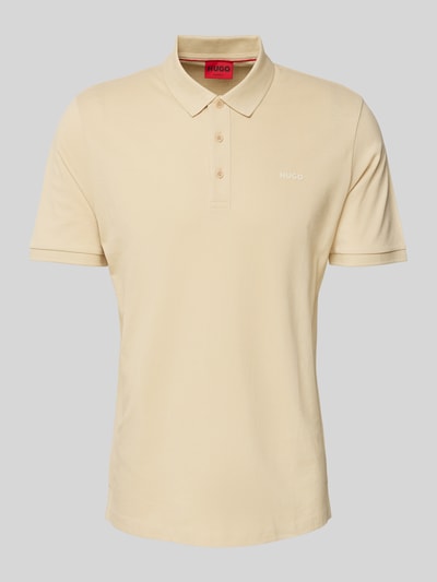 HUGO Poloshirt mit Label-Print Modell 'Donos' Beige 2