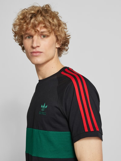 adidas Originals T-shirt van viscose met labelstitching Zwart - 3