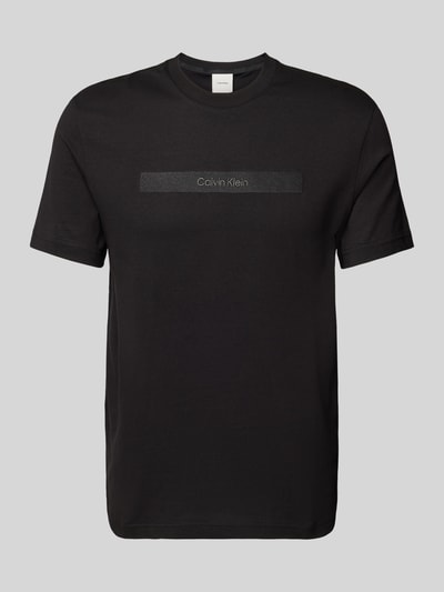 CK Calvin Klein T-Shirt mit Label-Stitching Modell 'EMBROIDERY' Black 1