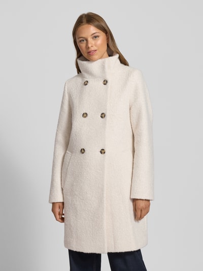 s.Oliver BLACK LABEL Shaped Fit Wollmantel mit doppelreihiger Knopfleiste Sand 4