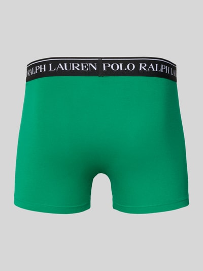 Männermodel trägt Skinny Fit Boxershorts aus Baumwoll-Mix im 3er-Pack von Polo Ralph Lauren Underwear, Optik: Unifarben, Label-Schriftzug, Passform: Skinny-Fit, Applikation, Bundabschluss: Elastisch, Multipack: 3er-Pack, Materialverarbeitung: Stretch, Material: Baumwoll-Mix, Ganzkörperansicht Rückansicht.