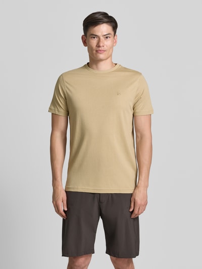 LERROS T-Shirt mit Rundhalsausschnitt und Logo-Stitching Beige 4