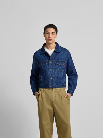 Diesel Jeansjacke mit Knopfleiste Marine 4