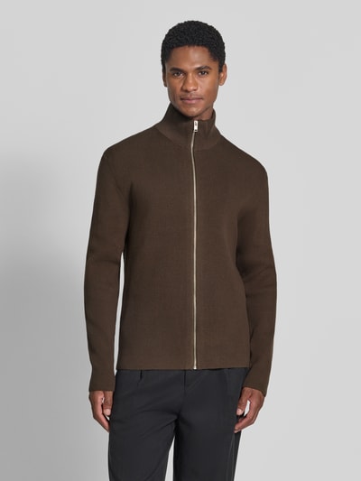 Lindbergh Strickjacke mit Reißverschluss Schoko 4