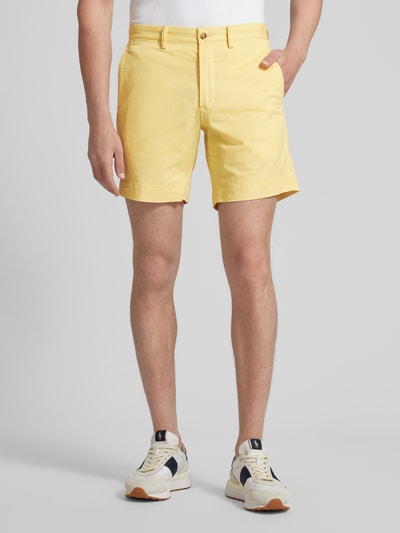 Polo Ralph Lauren Stretch straight fit korte broek met riemlussen, model 'BEDFORD' Geel - 4