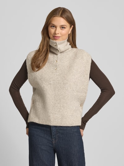 mbyM Kamizelka o kroju relaxed fit z imitacji dzianiny model ‘Tristiana’ Szarobrązowy 4