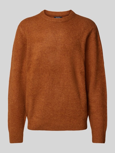 MCNEAL Regular Fit Strickpullover mit Rundhalsausschnitt Cognac Melange 2