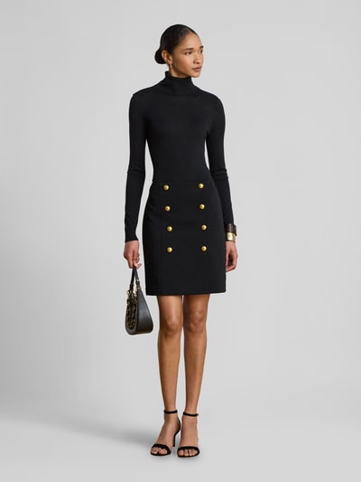 Lauren Ralph Lauren Schmaler Mini-Bleistiftrock mit Knopf-Details BLACK 1