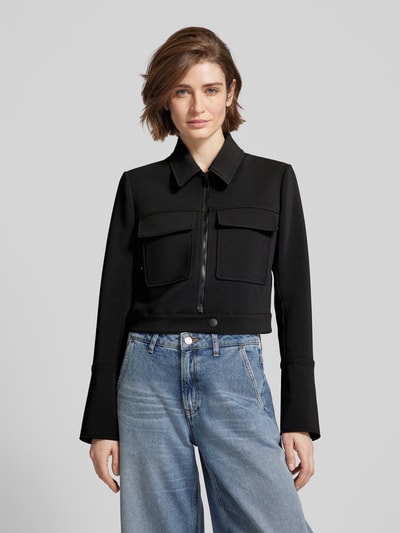 Patrizia Pepe Cropped Jacke mit Reißverschluss Modell 'Giacca' Black 4