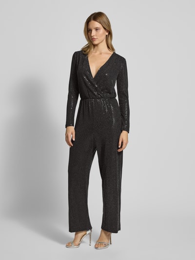ICHI Jumpsuit mit V-Ausschnitt Modell 'NELENIA' Black 1
