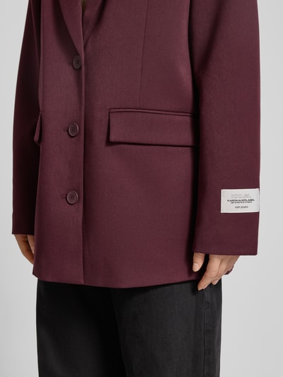 Karo Kauer Relaxed Fit Blazer mit Reverskragen Pflaume 3