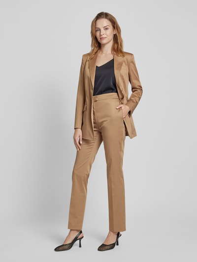 BOSS Regular Fit Stoffhose mit Bügelfalten Modell 'Temartha' Camel 1