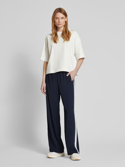 Someday Straight leg stoffen broek met galonstrepen, model 'Cevil' Marineblauw - 1