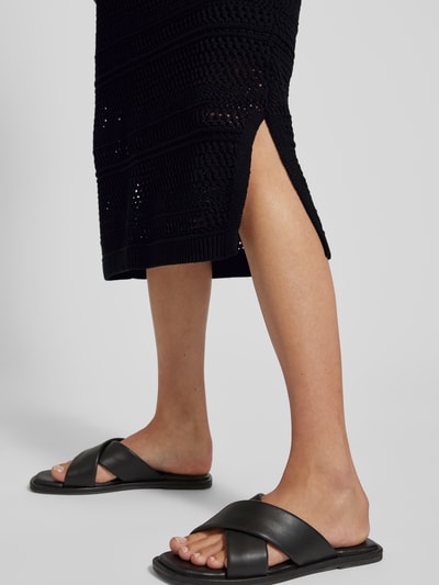 s.Oliver RED LABEL Spódnica midi z ażurowym wzorem model ‘Crochet’ Czarny 3