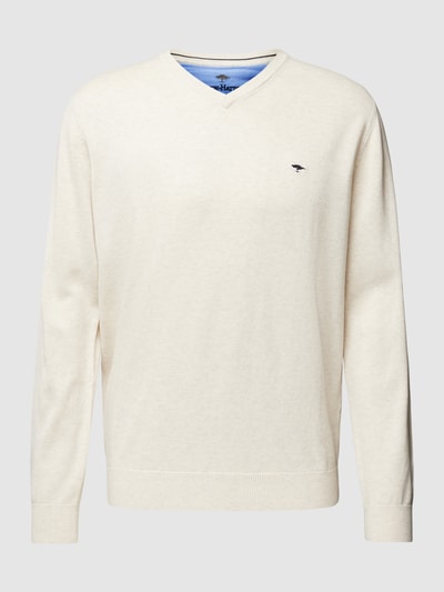 Fynch-Hatton Strickpullover mit Label-Stitching Offwhite 2