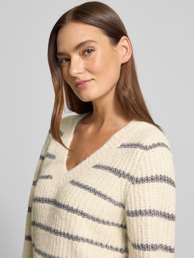 VERO MODA Regular Fit Strickpullover mit Woll-Anteil Modell 'AWESOME' Offwhite 3