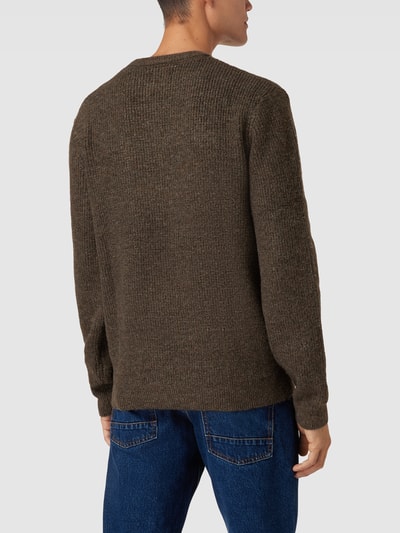MCNEAL Strickpullover mit geripptem Rundhalsausschnitt Dunkelbraun meliert 5