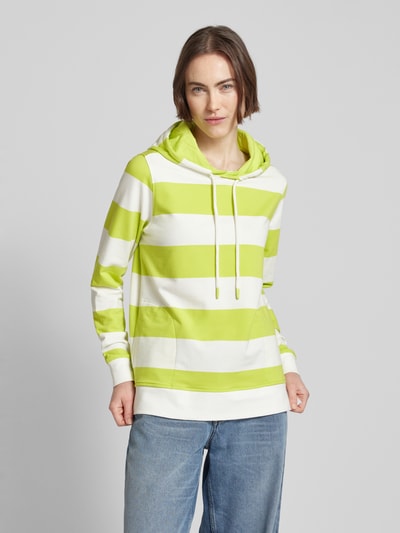 Smith and Soul Hoodie met streepmotief Neongeel gemêleerd - 4