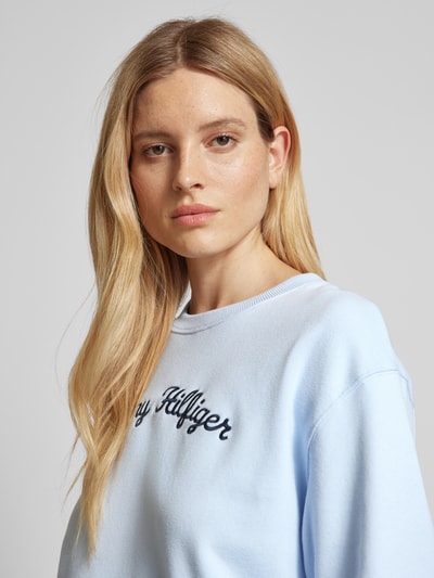 Tommy Hilfiger Sweatshirt mit Label-Stitching Modell 'SCRIPT' Hellblau 3