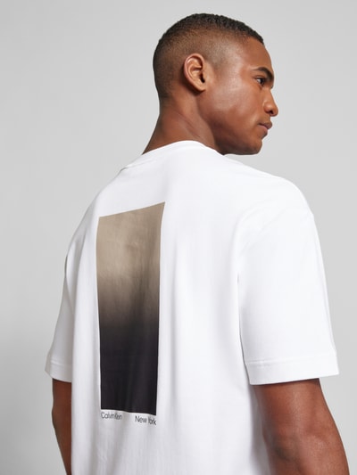 CK Calvin Klein T-shirt z bawełny z detalem z logo Biały 3