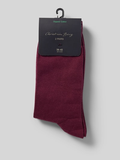 Christian Berg Men Socken mit Label-Detail Dunkelrot 3