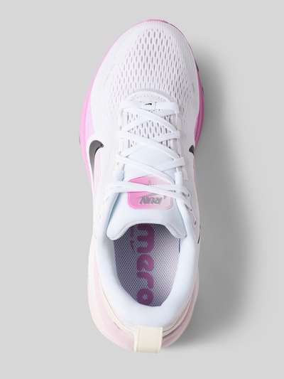 Produktfoto, Sneaker mit Schnürung Modell 'VOMERO 18' von Nike, Damen Sneaker, weiß mit rosa und schwarzem Detail, Netzstruktur, glatte Texturen