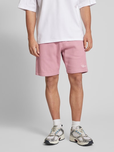 Pegador Relaxed fit korte broek in riblook, model 'SIGNAR' Oudroze - 4