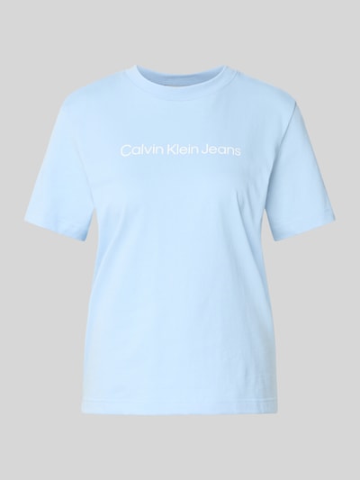 Calvin Klein Jeans T-Shirt mit Label-Print Hellblau 2