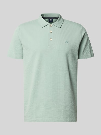 Produktfoto, Regular Fit Poloshirt mit Logo-Stitching von Lerros aus Baumwoll-Mix mit Stretch-Anteil, Polokragen, Strukturmuster, mintgrün